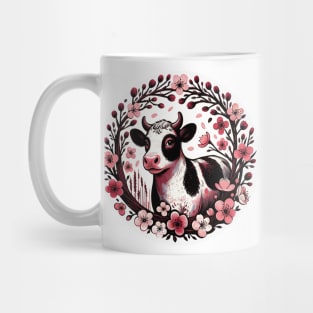 Cherry Blossom Cow Mug